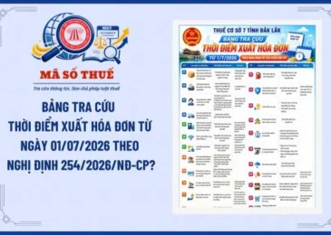 Bảng tra cứu thời điểm xuất hóa đơn từ ngày 01/07/2026 theo Nghị định 254/2026/NĐ-CP